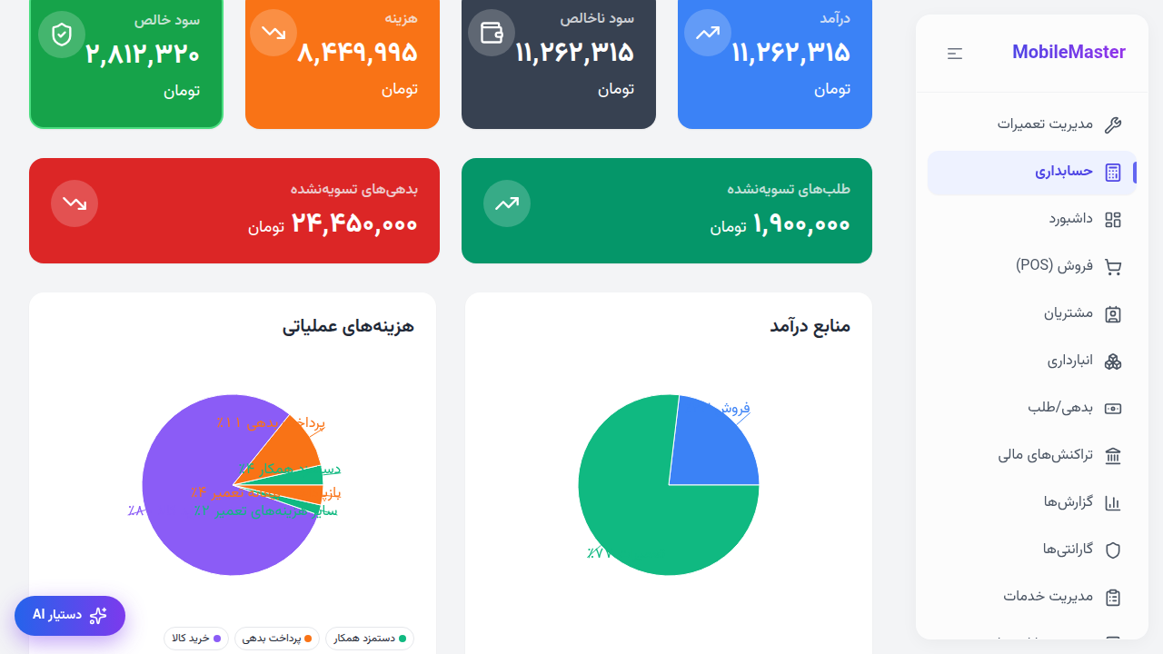 حسابداری: تفکیک درآمد و هزینه